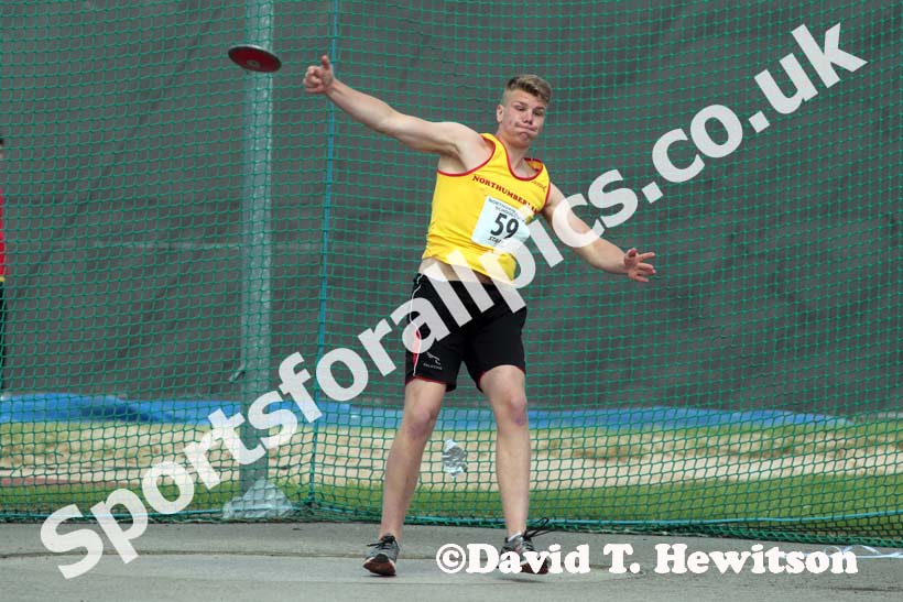 Discus thrower from Northumberland during the Annual Inter-Counties Schools, Cleveland v Cumbria v Durham v Northumberland at Claireville Stadium, Middlesbrough